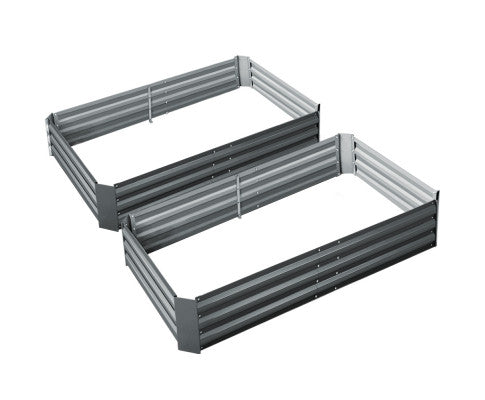 Greenfingers Raised Garden Beds Galvanised Steel 2 Pack 150cm