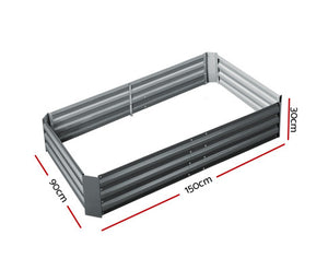 Greenfingers Raised Garden Beds Galvanised Steel 2 Pack 150cm