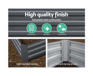 Greenfingers Raised Garden Beds Galvanised Steel 2 Pack 150cm