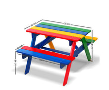 Load image into Gallery viewer, Kids Wooden Picnic Table Set with Umbrella
