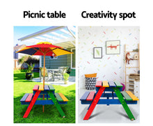 Load image into Gallery viewer, Kids Wooden Picnic Table Set with Umbrella
